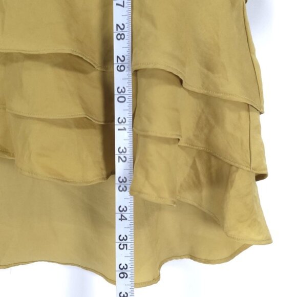 NWT BANANA REPUBLIC Chartreuse Silky Tiered Ruffle Drop Waist Mini Dress Sz 4 - Picture 10 of 16